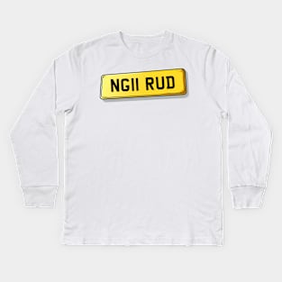 NG11 RUD - Ruddington Number Plate Kids Long Sleeve T-Shirt